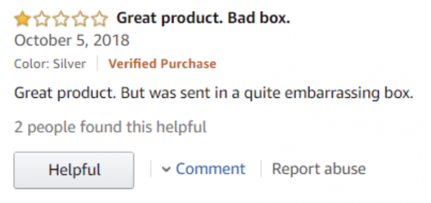 こちらはAmazonでの不適切なレビューの例です。