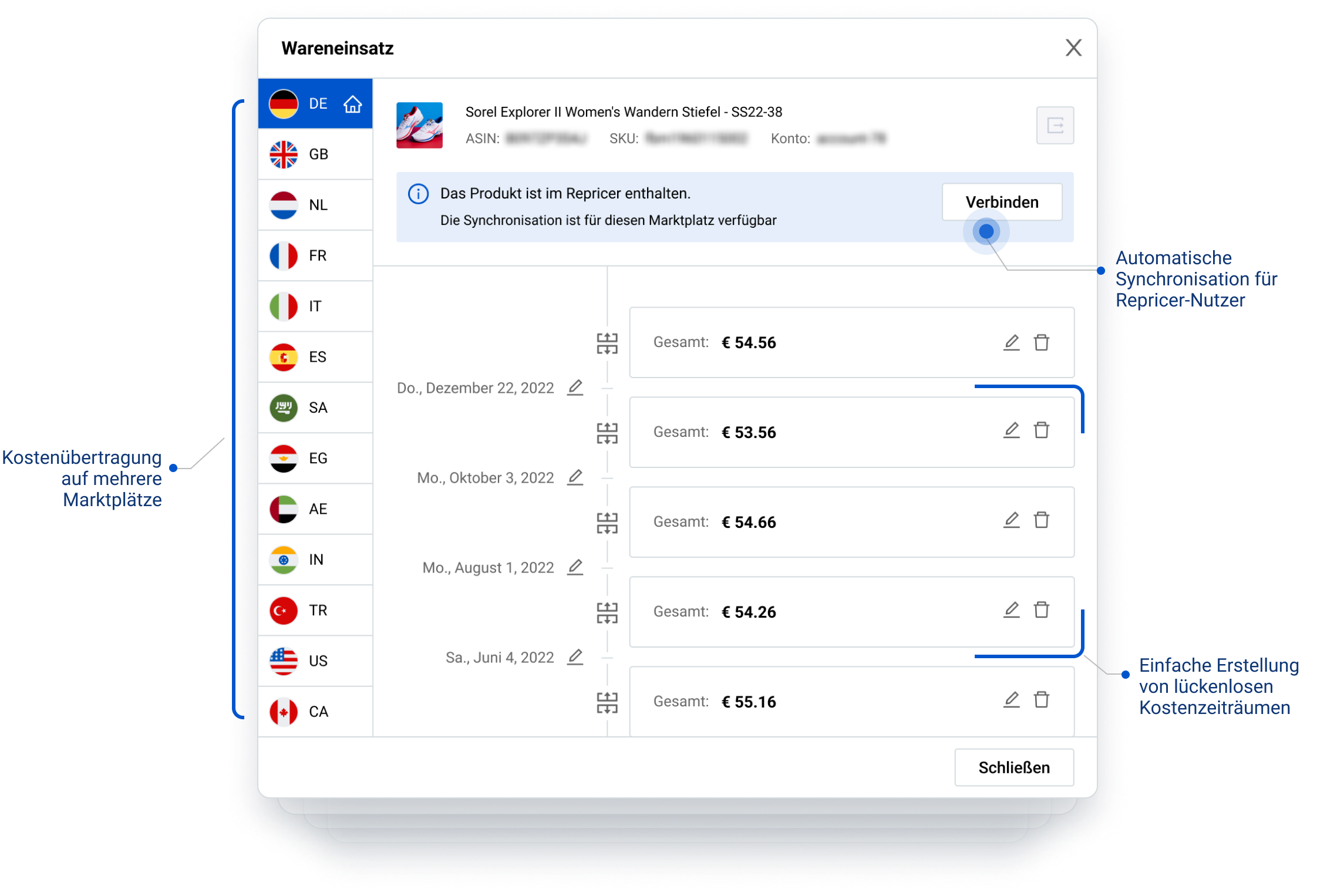 Amazon Analytics Tool inkl. Wareneinsatz